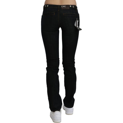 Costume National Black Mid Waist Skinny Denim Cotton Jeans Jeans & Pants