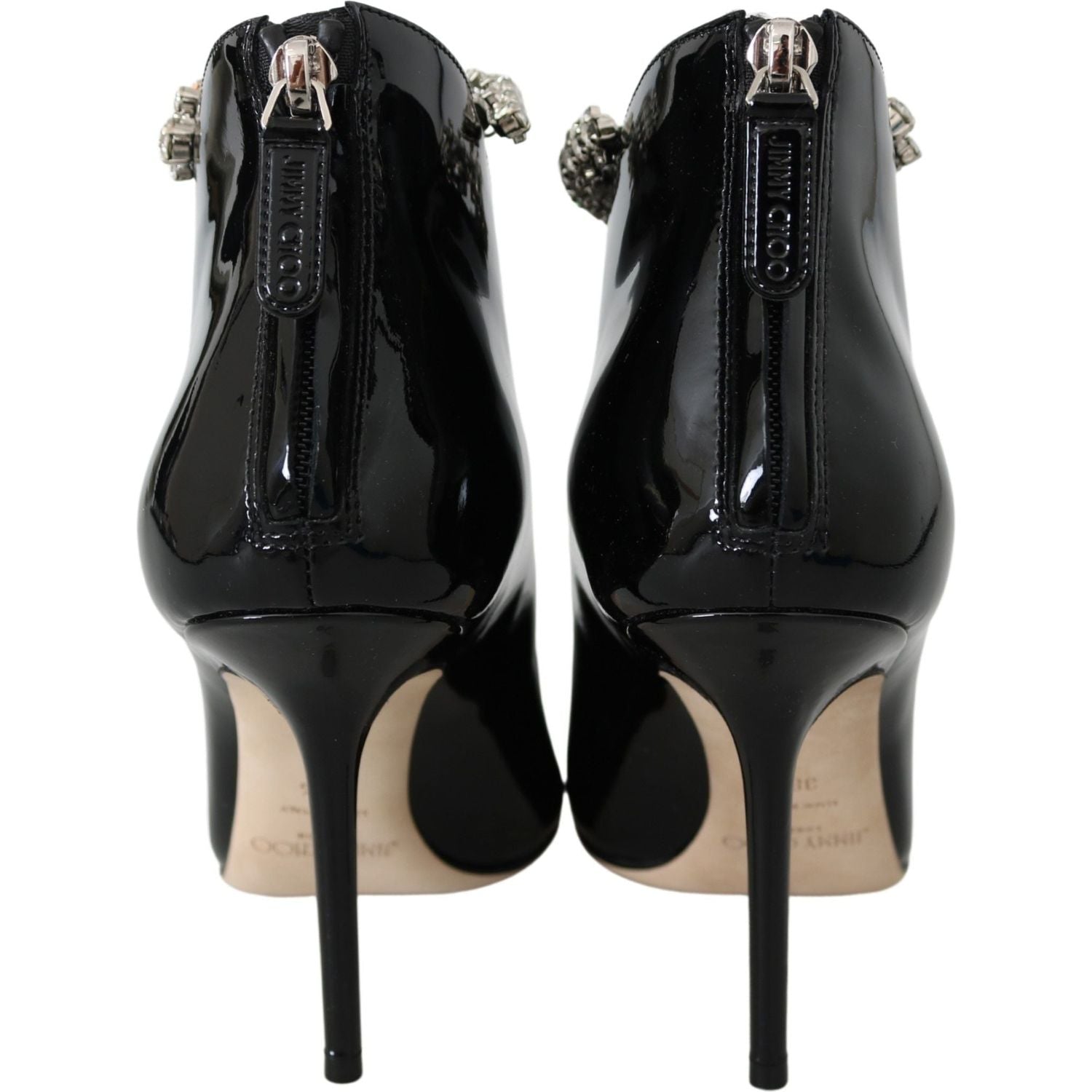 حذاء جيمي تشو الأنيق ذو الكعب الأسود اللامع