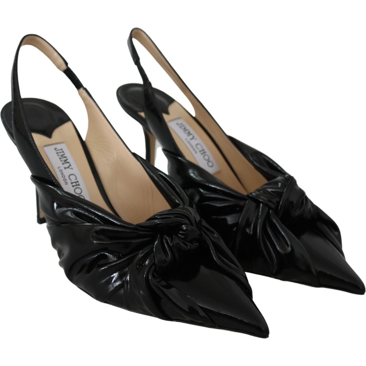 Jimmy Choo Elegant Black Leather Pointed Toe Pumps Shoes