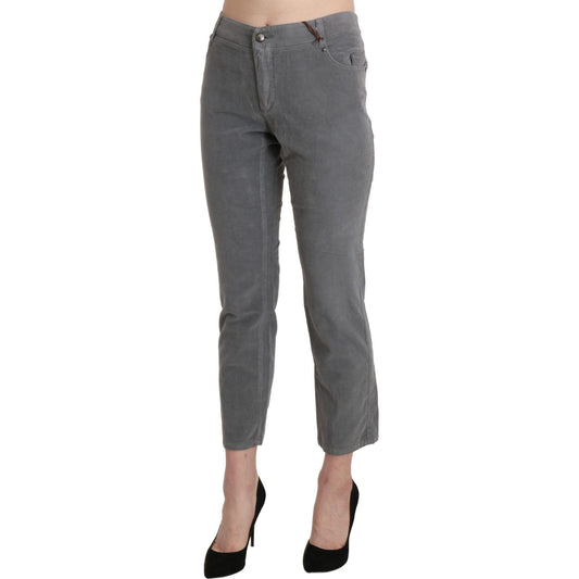 Ermanno Scervino Gray Cropped Cotton Stretch Trouser Pants PAN71148-46
