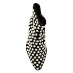 Dolce & Gabbana Black Suede Pearl Studs Boots Shoes