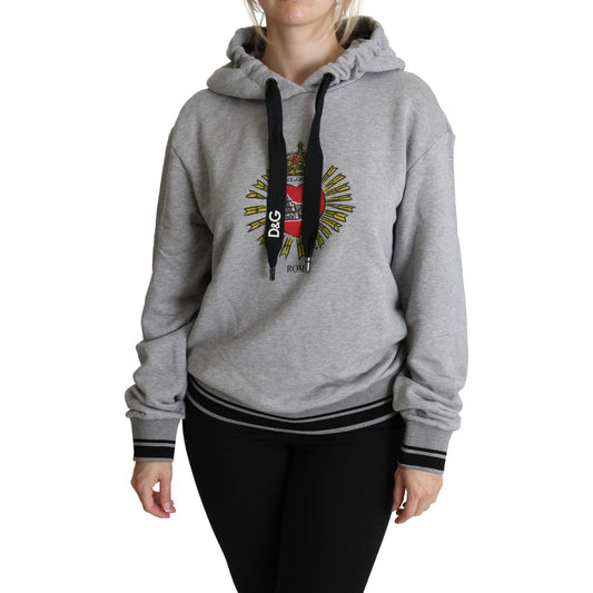 Dolce & Gabbana Gray Printed Hooded Exclusive Logo Sweater TSH5349-38