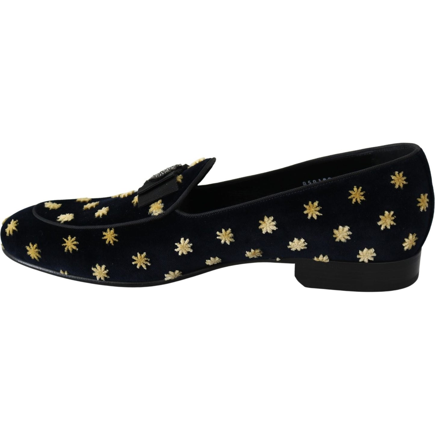 Dolce & Gabbana Blue Velvet Crown Slippers Loafers Shoes