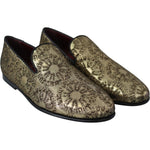 Dolce & Gabbana Gold Bordeaux Loafers Slides Dress Shoes Dolce & Gabbana Dark Slate Gray