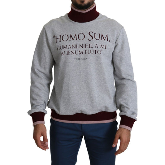 Dolce & Gabbana Gray Homo Sum Turtleneck Pullover Sweater TSH5413-50