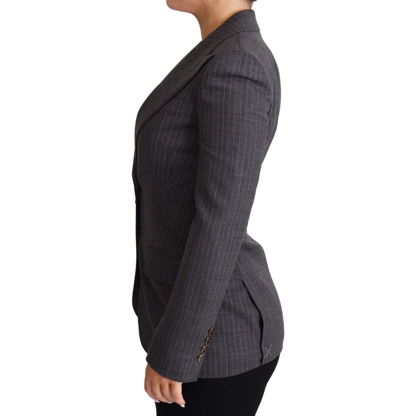 Dolce & Gabbana Gray Single Breasted Fitted Blazer Wool Jacket JKT2807-36
