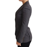 Dolce & Gabbana Gray Single Breasted Fitted Blazer Wool Jacket JKT2807-36