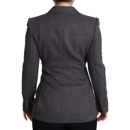 Dolce & Gabbana Gray Single Breasted Fitted Blazer Wool Jacket Coats & Jackets