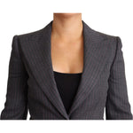Dolce & Gabbana Gray Single Breasted Fitted Blazer Wool Jacket JKT2807-36