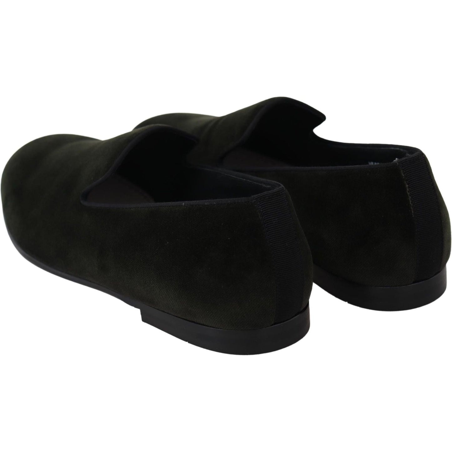 Dolce & Gabbana Green Velvet Slip On Mens Loafers Shoes
