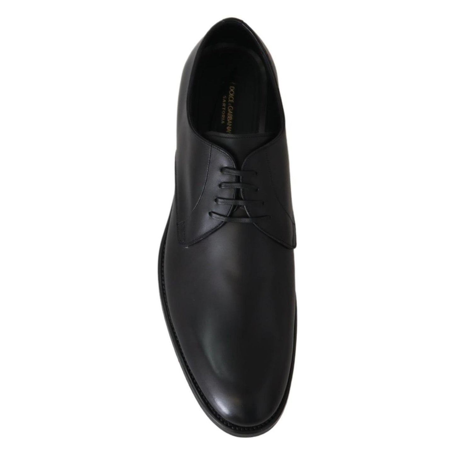 Dolce & Gabbana Black Leather SARTORIA Hand Made Shoes Dress Shoes