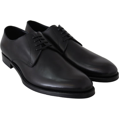 Dolce & Gabbana Black Leather SARTORIA Hand Made Shoes Dress Shoes