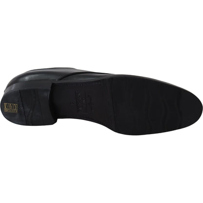 Dolce & Gabbana Black Leather SARTORIA Hand Made Shoes Dress Shoes