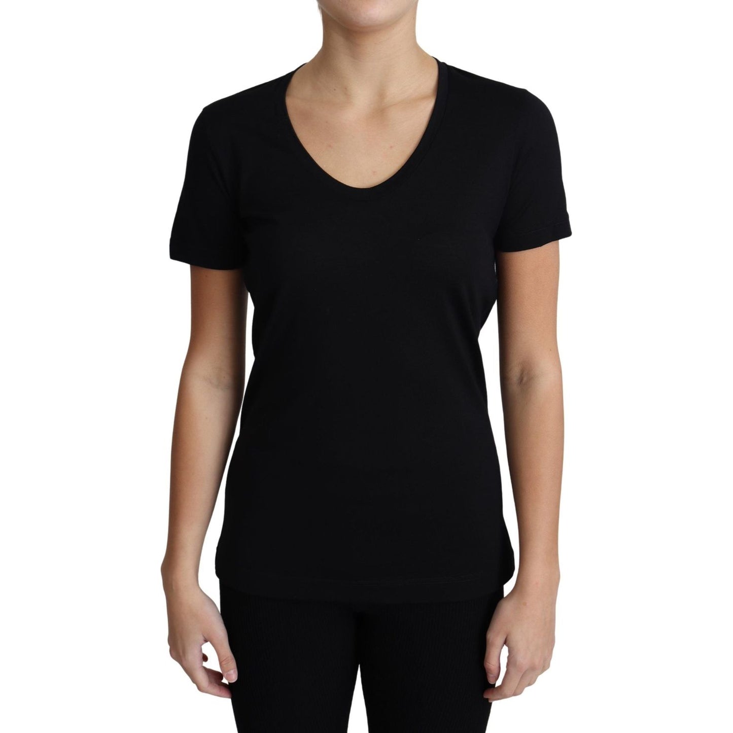 Dolce & Gabbana Black Wool Round Neck Short Sleeves T-shirt