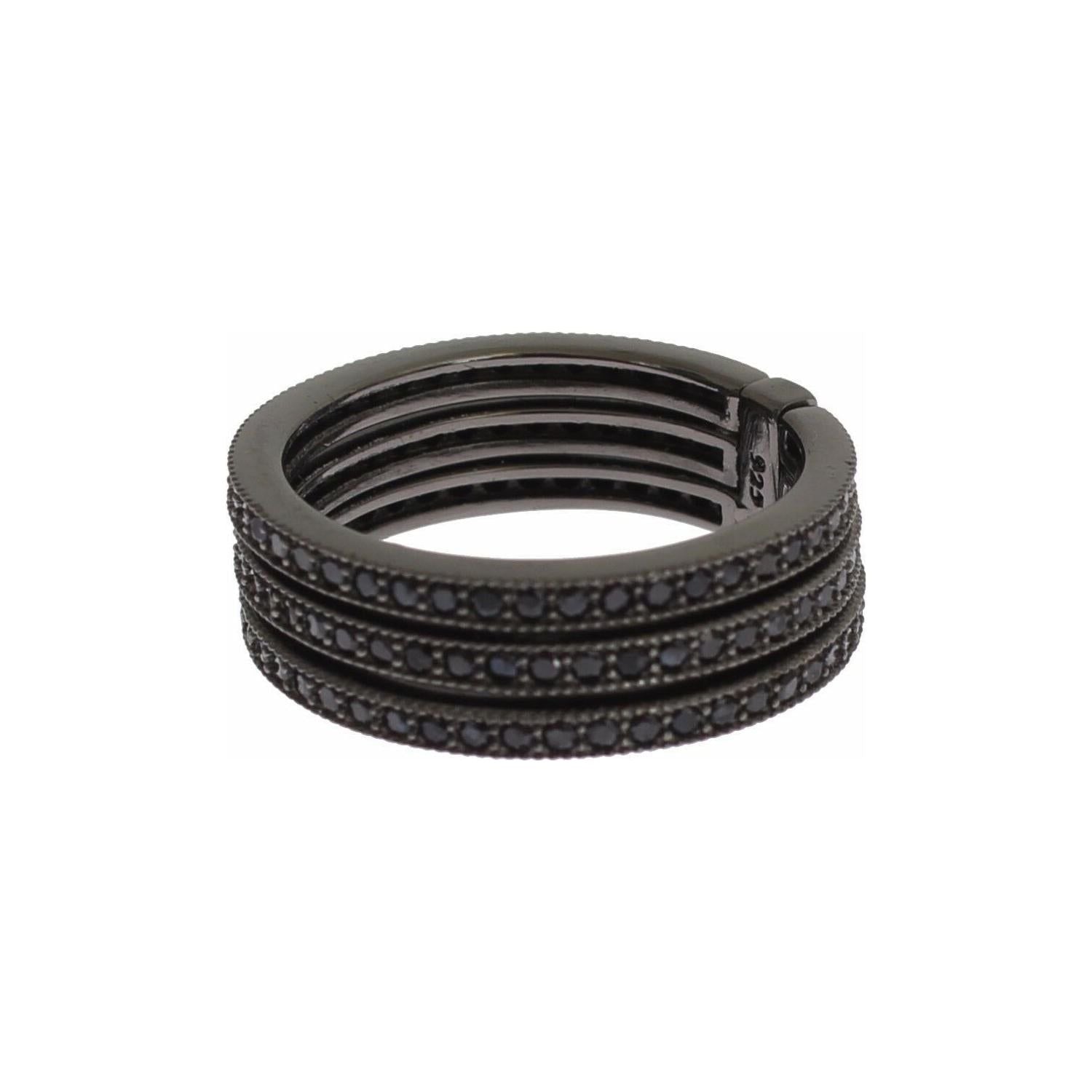 Nialaya Black CZ 925 Sterling Silver Womens