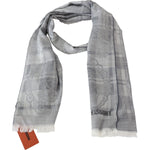 Missoni Gray Floral Wool Unisex Neck Wrap Fringes Scarf MS1982