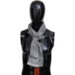 Missoni Gray Floral Wool Unisex Neck Wrap Fringes Scarf MS1982