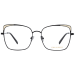Emilio Pucci Black Women Glasses Frame with metal full-rim design, black color, lens width 55mm, frame width 135mm, includes branded case.