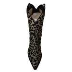 Dolce & Gabbana Gray Black Leopard Cowboy Boots Shoes