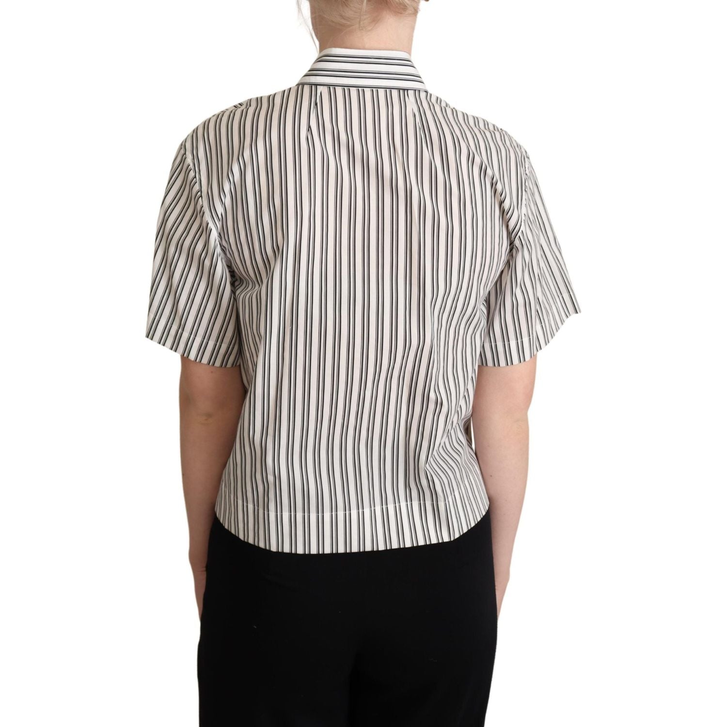 优雅条纹棉质 Polo 衫