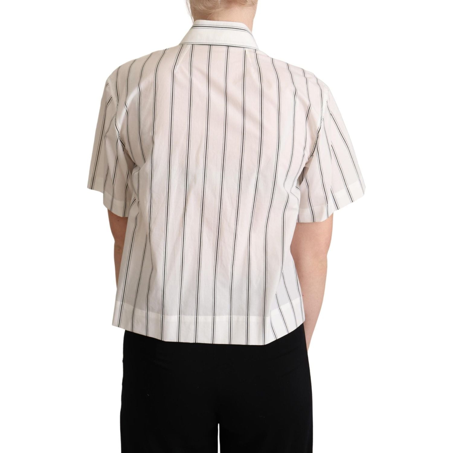 优雅条纹棉质 Polo 衫