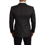 Dolce & Gabbana Elegant Gray Check Martini Blazer Dolce & Gabbana Black