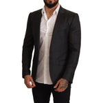 Dolce & Gabbana Elegant Gray Check Martini Blazer Dolce & Gabbana Dark Gray