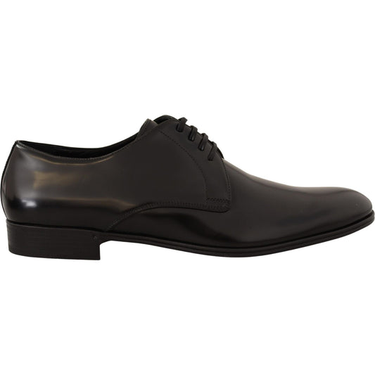 Dolce & Gabbana Elegant Black Leather Derby Shoes