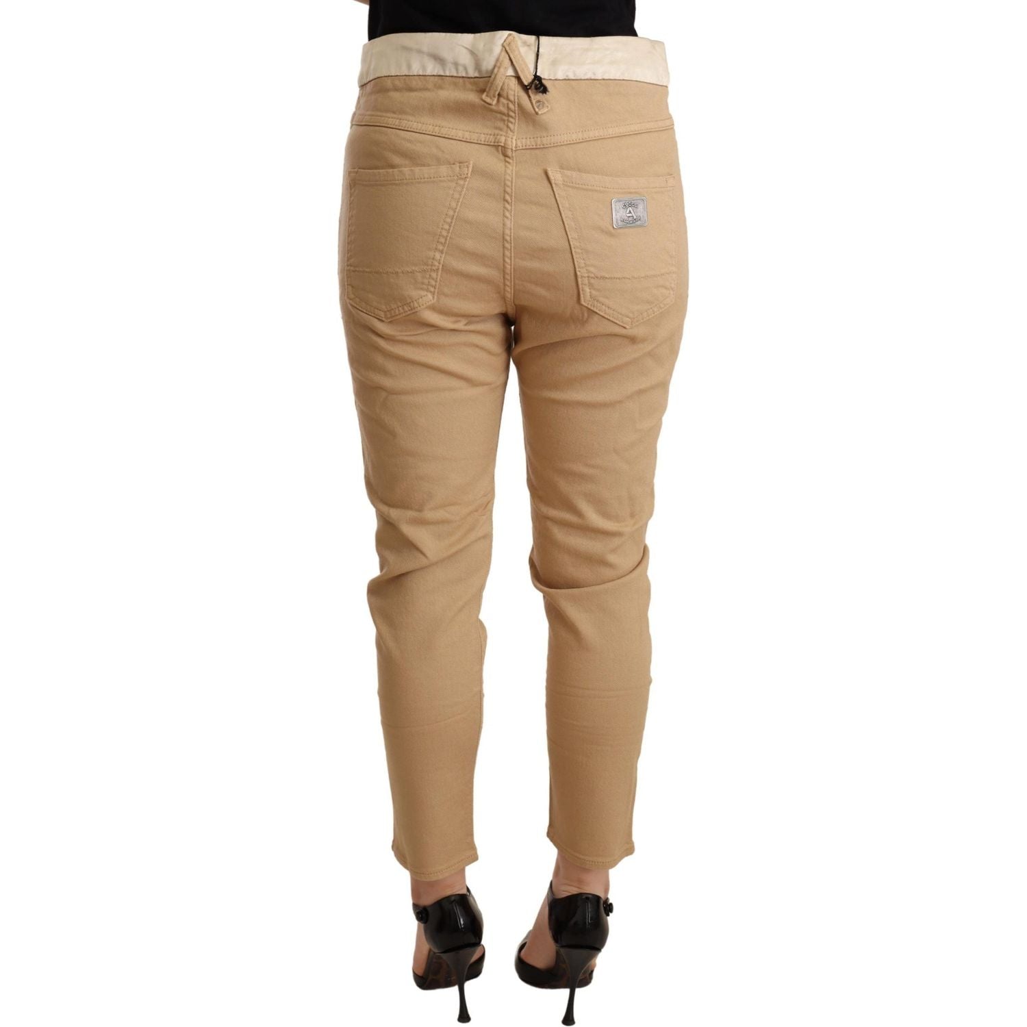 بنطال CYCLE ضيق بقصّة Slim Fit بخصر متوسط ​​باللون البيج