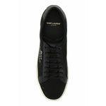 Saint Laurent Sleek Black Canvas & Leather Low-Top Sneakers