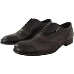 Dolce & Gabbana Brown Lizard Skin Leather Oxford Dress Shoes Dress Shoes