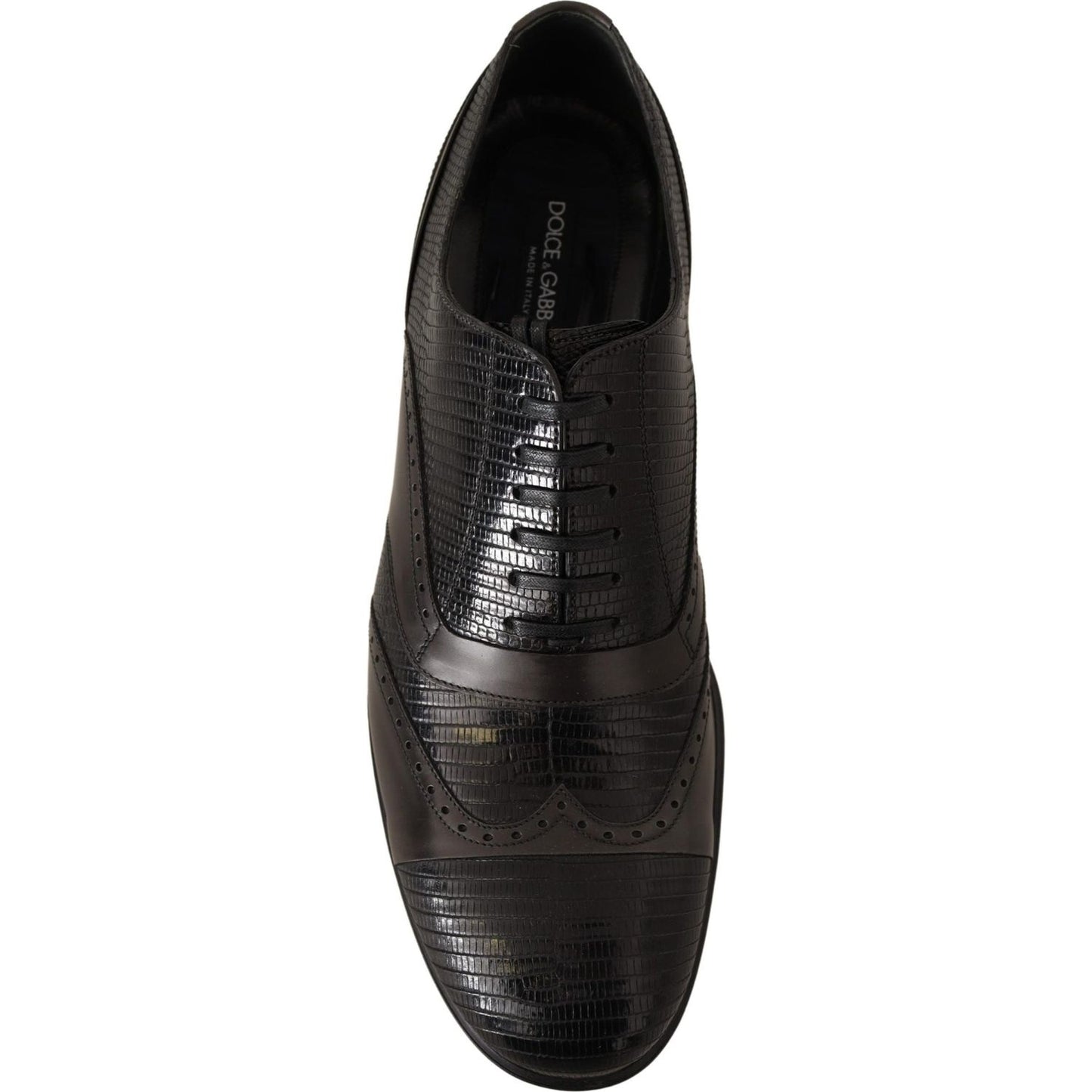 Dolce & Gabbana Brown Lizard Skin Leather Oxford Dress Shoes Dress Shoes