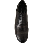 Dolce & Gabbana Brown Lizard Skin Leather Oxford Dress Shoes Dress Shoes