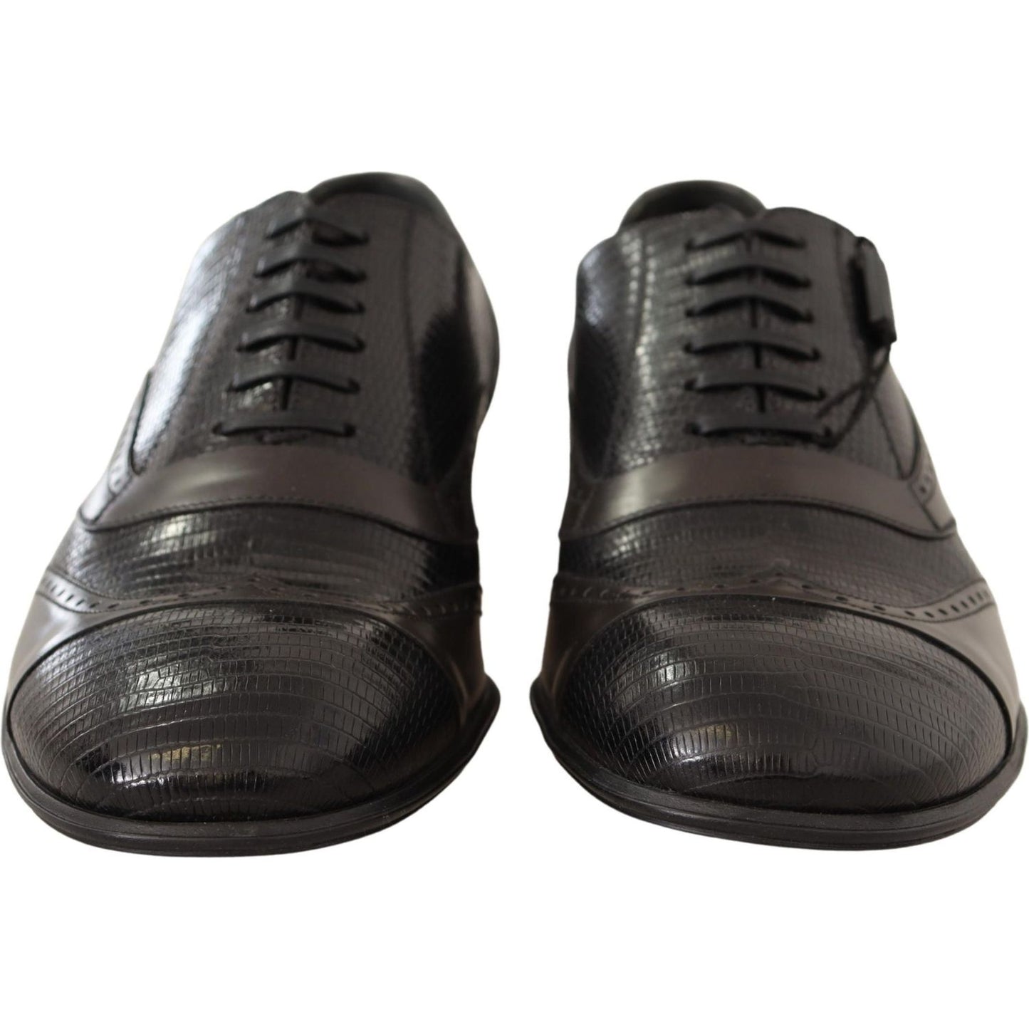 Dolce & Gabbana Brown Lizard Skin Leather Oxford Dress Shoes Dress Shoes