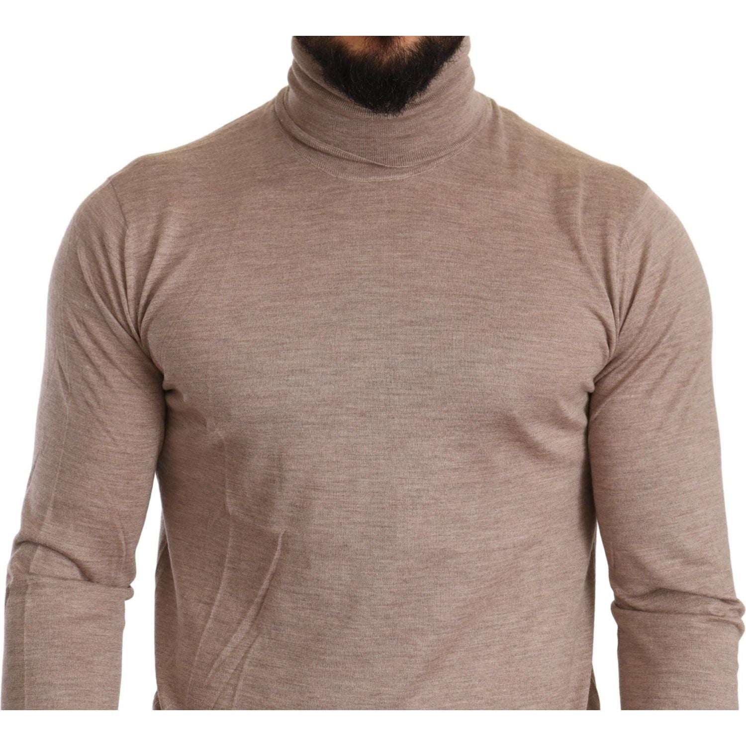 Dolce & Gabbana Beige Cashmere Turtleneck Pullover Sweater