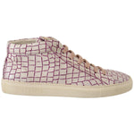 HIDE & JACK Chic White & Burgundy Mid-Cut Leather Sneakers MAN SNEAKERS HIDE & JACK Gray