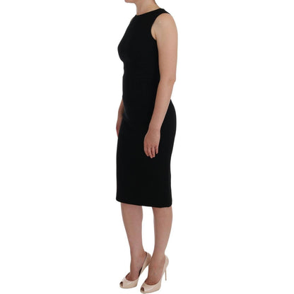 Dolce & Gabbana Black Stretch Crystal Sheath Gown Dress WOMAN DRESSES