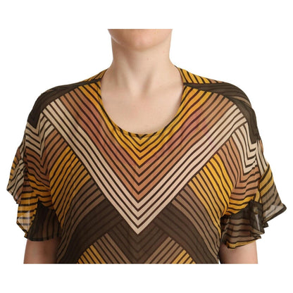 Twinset Multicolor Stripes Short Sleeves Round Neck Top Blouse WOMAN T-SHIRTS
