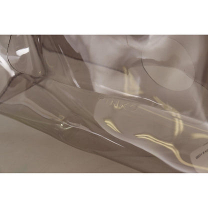 PINKO Black Clear Plastic Transparent Pouch Purse Clutch Bag Clutch Bag