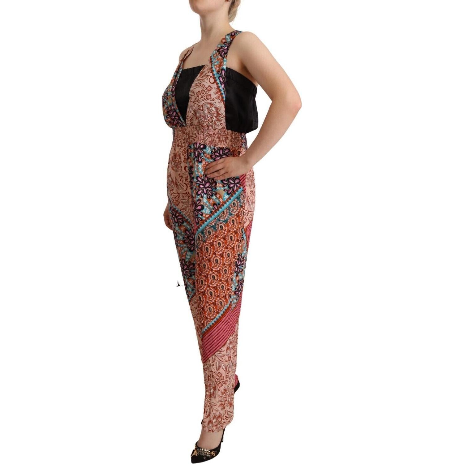 PINKO Multicolor Viscose Floral Print Women Jumpsuit Dress
