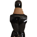 Dolce & Gabbana Dark Brown Wrap Shawl Knitted Camel Scarf