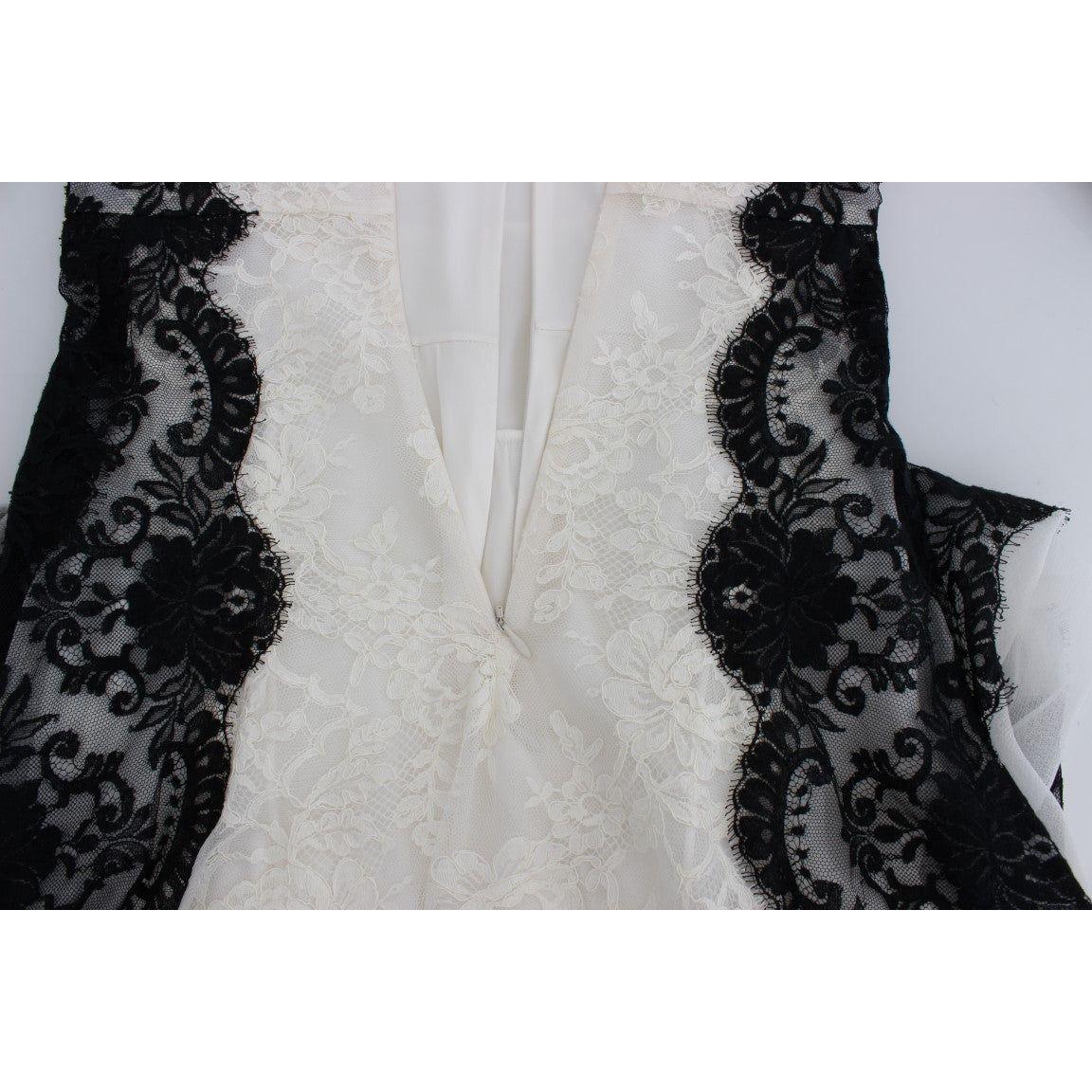 花卉蕾丝真丝混纺长连衣裙