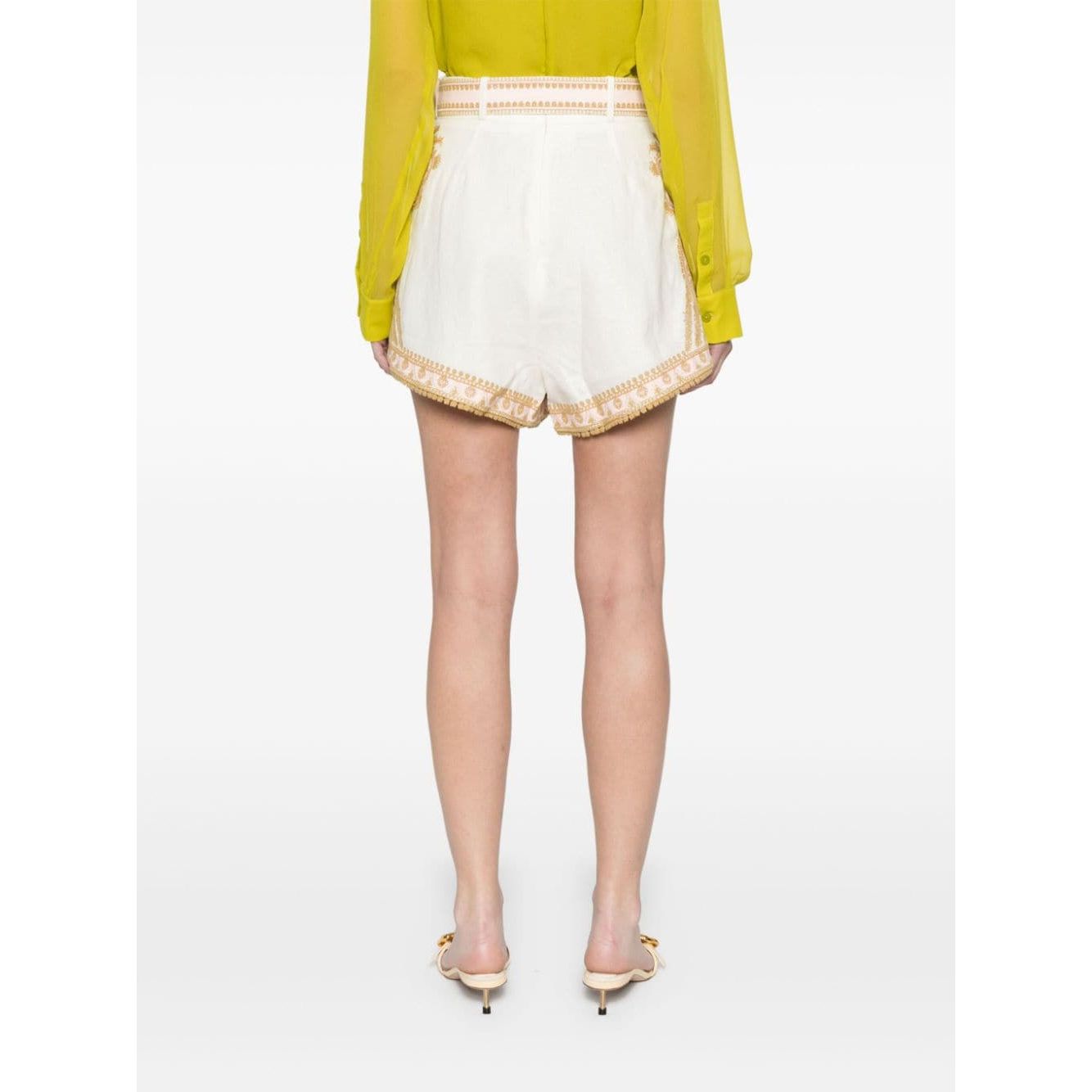 Zimmermann Waverly embroidered linen shorts