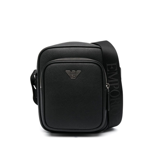 Emporio Armani logo-plaque Leather messenger bag Y4M387Y138E81072-P25
