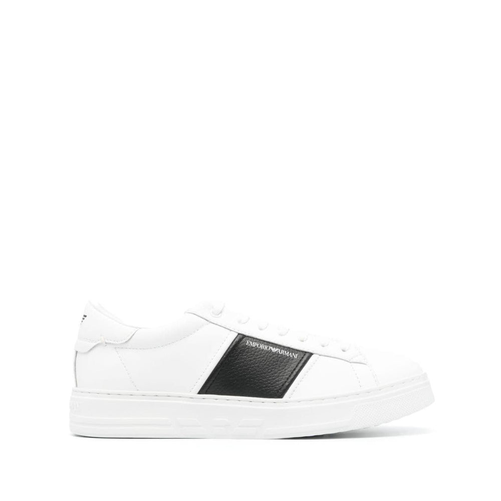 Emporio Armani Leather sneakers with logo detail
