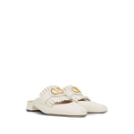 Valentino Garavani Vlogo Signature Calfskin Fringe Sabot Moccasin 25mm