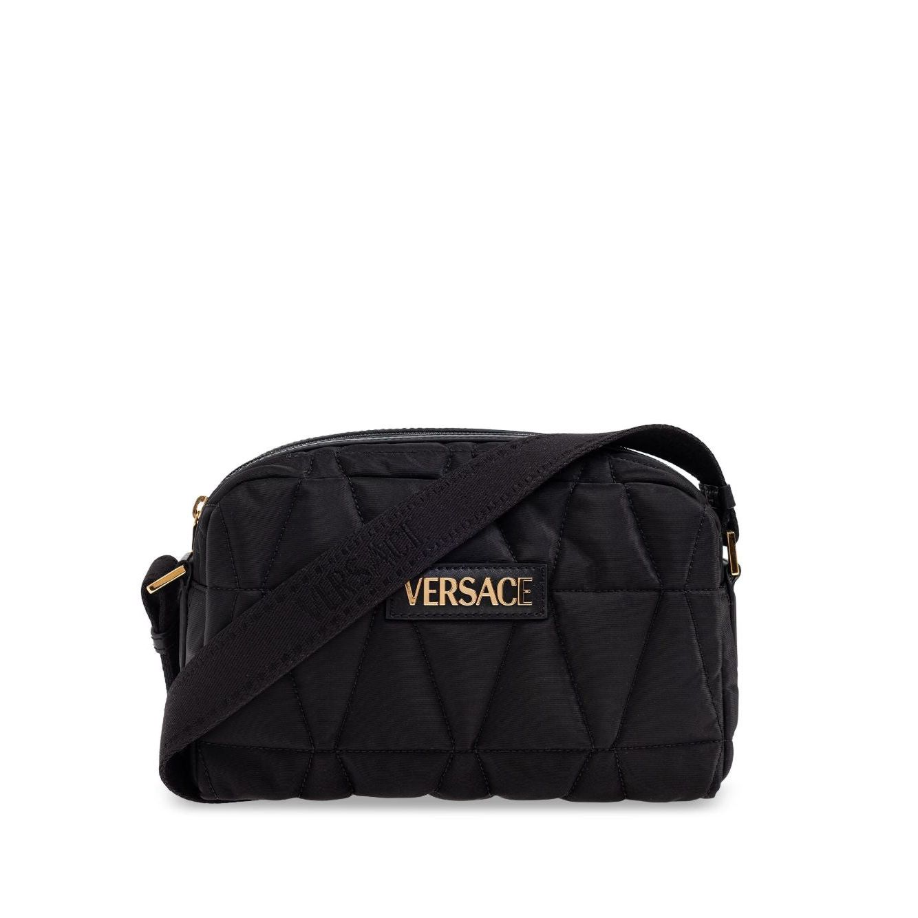 Front view with bag zipped and handles upright.