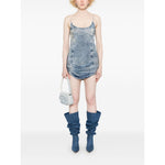 Diesel Tencel denim mini dress with fringes
