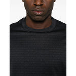 Emporio Armani jersey T-shirt with all-over flocked logo lettering EM000787AF12916FC176-P25