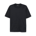 Emporio Armani jersey T-shirt with all-over flocked logo lettering EM000787AF12916FC176-P25